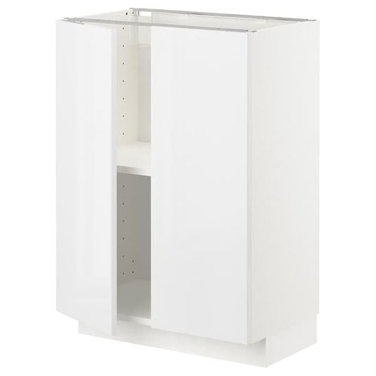 Ikea METOD - Base cabinet with shelves/2 doors, white/Ringhult white, 60x37 cm
