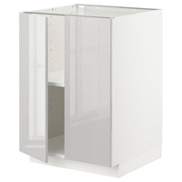 METOD - Base cabinet with shelves/2 doors, white/Ringhult light grey, 60x60 cm - best price from Maltashopper.com 99463987