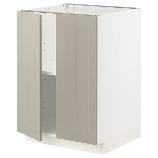 Ikea METOD - Base cabinet with shelves/2 doors, white/Stensund beige, 60x60 cm