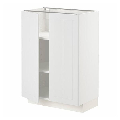 METOD base cabinet with shelves/2 doors, white/Stensund white, 60x37 cm