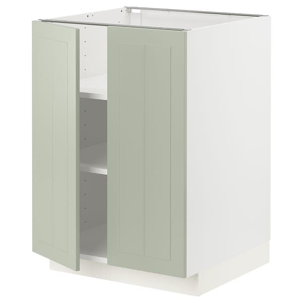Ikea METOD - Base cabinet with shelves/2 doors, white/Stensund light green, 60x60 cm
