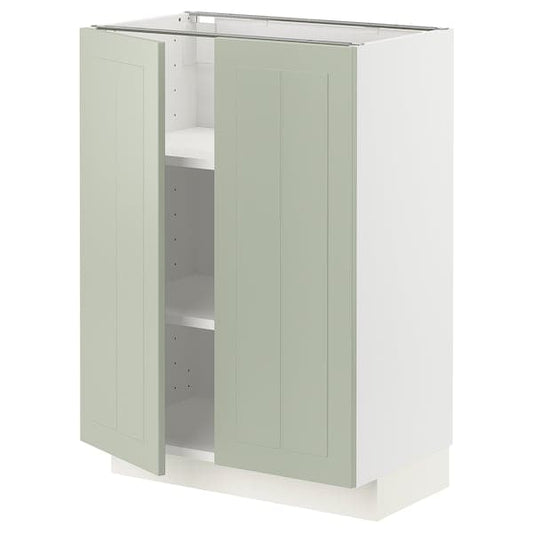 Ikea METOD - Base cabinet with shelves/2 doors, white/Stensund light green, 60x37 cm