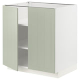 METOD base cabinet with shelves/2 doors, white/Stensund light green, 80x60 cm