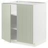 METOD base cabinet with shelves/2 doors, white/Stensund light green, 80x60 cm