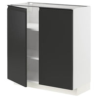 METOD - Base cabinet with shelves/2 doors, white/Upplöv matt anthracite, 80x37 cm - best price from Maltashopper.com 39493077