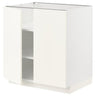 METOD base cabinet with shelves/2 doors, white/Vallstena white, 80x60 cm