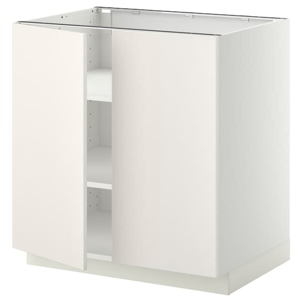 METOD - Base cabinet with shelves/2 doors, white/Veddinge white, 80x60 cm - best price from Maltashopper.com 59466172