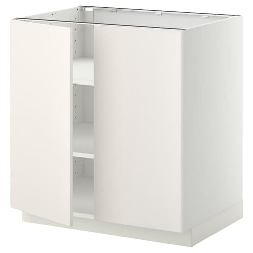 METOD - Base cabinet with shelves/2 doors, white/Veddinge white, 80x60 cm