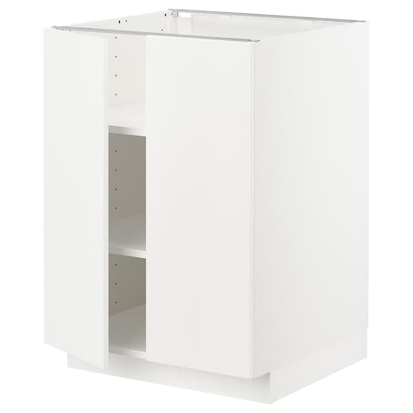 Ikea METOD - Base cabinet with shelves/2 doors, white/Veddinge white, 60x60 cm