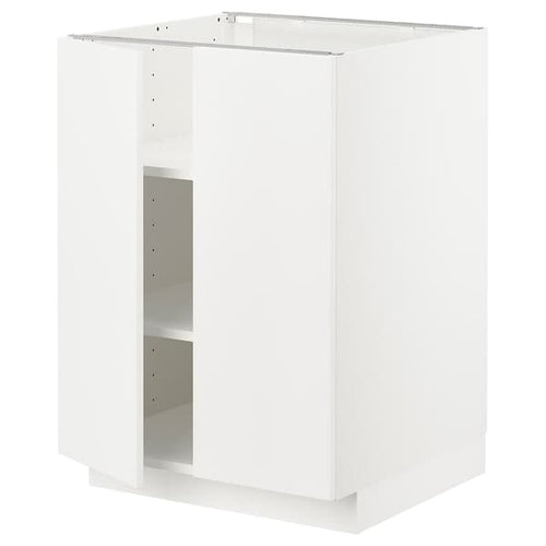 METOD - Base cabinet with shelves/2 doors, white/Veddinge white, 60x60 cm