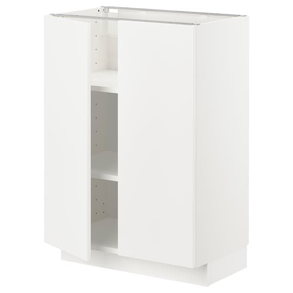 Ikea METOD - Base cabinet with shelves/2 doors, white/Veddinge white, 60x37 cm
