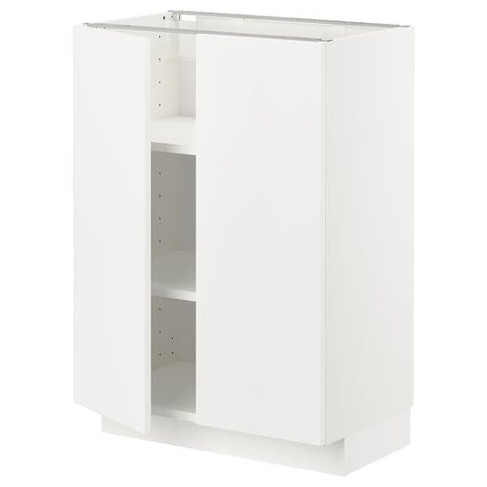 Ikea METOD - Base cabinet with shelves/2 doors, white/Veddinge white, 60x37 cm