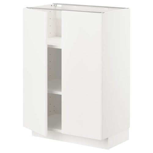 METOD - Base cabinet with shelves/2 doors, white/Veddinge white, 60x37 cm