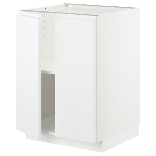 Ikea METOD - Base cabinet with shelves/2 doors, white/Voxtorp matt white, 60x60 cm