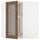 METOD - METOD Corner wall cab w carousel/glass dr, white Enköping/brown walnut effect, 68x80 cm