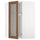 METOD - METOD Corner wall cab w carousel/glass dr, white Enköping/brown walnut effect, 68x100 cm