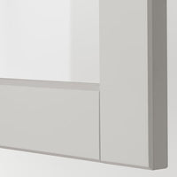 METOD - Corner wall cab w carousel/glass dr, white/Lerhyttan light grey , 68x60 cm - best price from Maltashopper.com 29274481