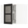 METOD corner wall cab w carousel/glass dr, white/Lerhyttan black stained, 68x60 cm
