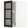 METOD corner wall cab w carousel/glass dr, white/Lerhyttan black stained, 68x80 cm