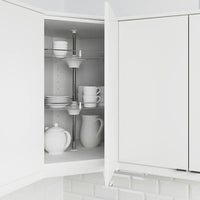 METOD - Corner wall cab w carousel/glass dr, white/Stensund beige , 68x100 cm - best price from Maltashopper.com 19407981