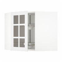 METOD - Corner wall cab w carousel/glass dr, white/Stensund white, 68x60 cm - best price from Maltashopper.com 79409208