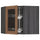 METOD corner wall cab w carousel/glass dr, black Enköping/brown walnut effect, 67.5x60.0x67.5 cm