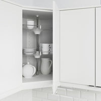 METOD - Corner wall cabinet with carousel, white/Bodarp grey-green, 68x80 cm - best price from Maltashopper.com 49317724