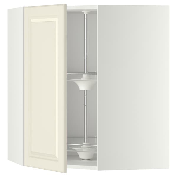 Ikea METOD - Corner wall cabinet with carousel, white/Bodbyn off-white, 68x80 cm