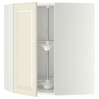 METOD - Corner wall cabinet with carousel, white/Bodbyn off-white, 68x80 cm - best price from Maltashopper.com 39120129