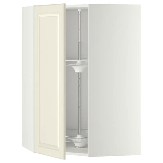 Ikea METOD - Corner wall cabinet with carousel, white/Bodbyn off-white, 68x100 cm