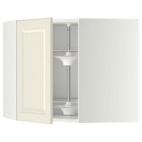 METOD - Corner wall cabinet with carousel, white/Bodbyn off-white, 68x60 cm - best price from Maltashopper.com 79120071