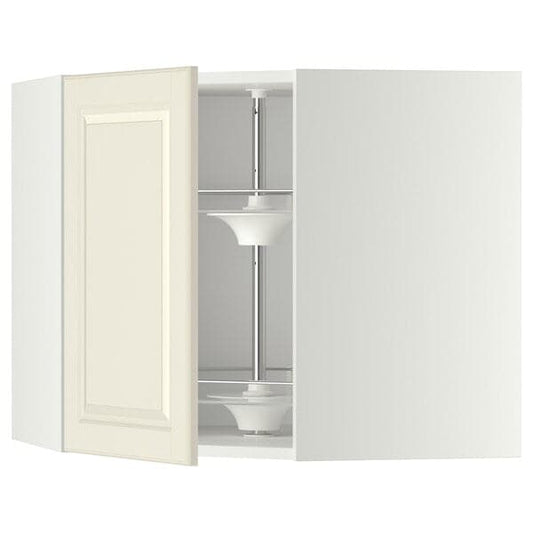 Ikea METOD - Corner wall cabinet with carousel, white/Bodbyn off-white, 68x60 cm