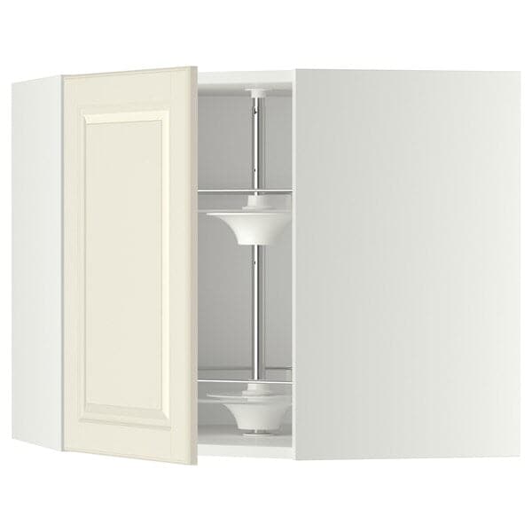 Ikea METOD - Corner wall cabinet with carousel, white/Bodbyn off-white, 68x60 cm