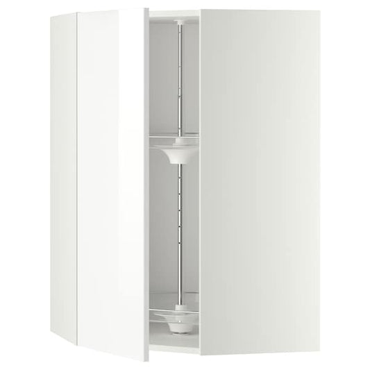 Ikea METOD - Corner wall cabinet with carousel, white/Ringhult white, 68x100 cm