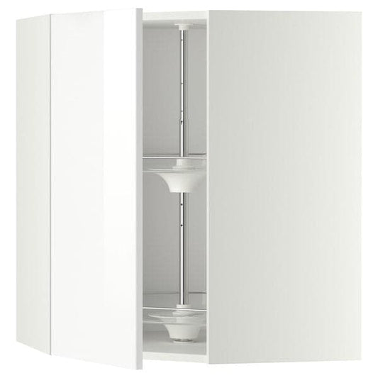 Ikea METOD - Corner wall cabinet with carousel, white/Ringhult white, 68x80 cm