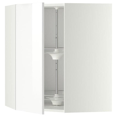 METOD - Corner wall cabinet with carousel, white/Ringhult white, 68x80 cm