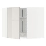 METOD corner wall cabinet with carousel, white/Ringhult light grey, 68x60 cm