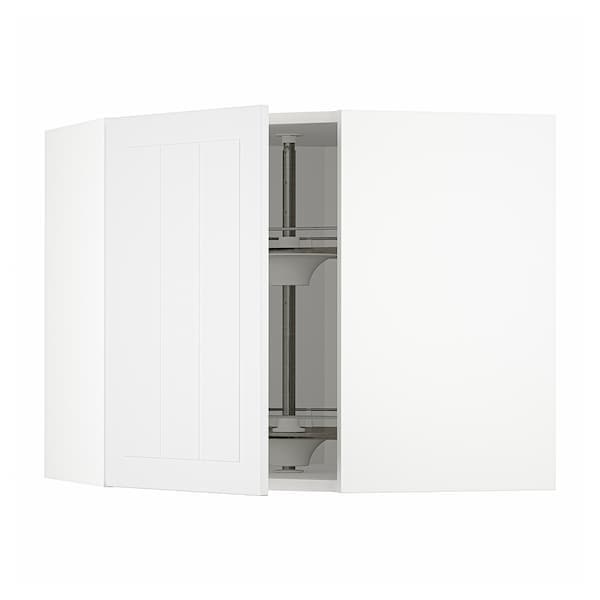METOD - Corner wall cabinet with carousel, white/Stensund white, 68x60 cm