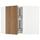 METOD - METOD Corner wall cabinet with carousel, white/Tistorp brown walnut effect, 68x60 cm