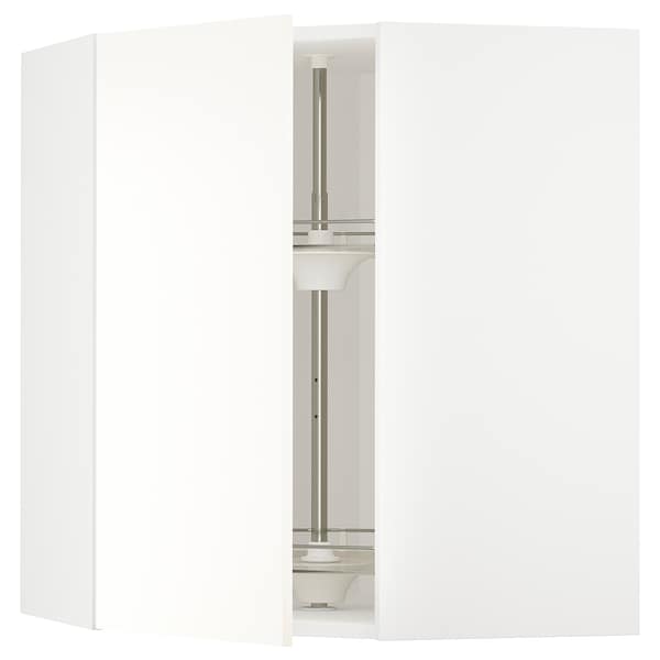 Ikea METOD - Corner wall cabinet with carousel, white/Vallstena white, 68x80 cm