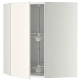 METOD corner wall cabinet with carousel, white/Veddinge white, 68x80 cm
