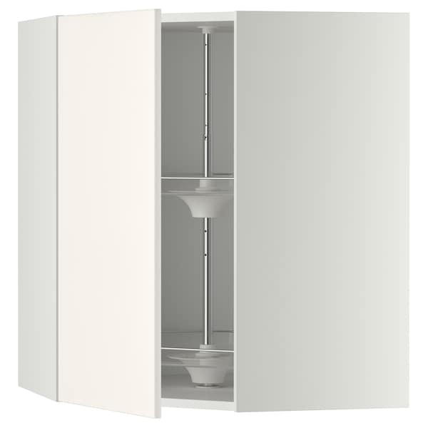 Ikea METOD - Corner wall cabinet with carousel, white/Veddinge white, 68x80 cm
