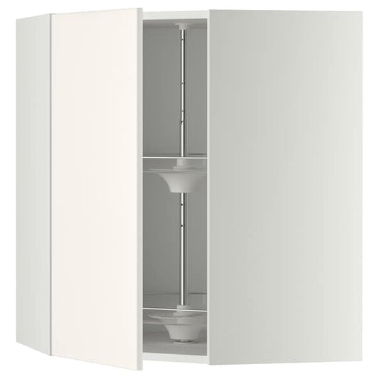 Ikea METOD - Corner wall cabinet with carousel, white/Veddinge white, 68x80 cm