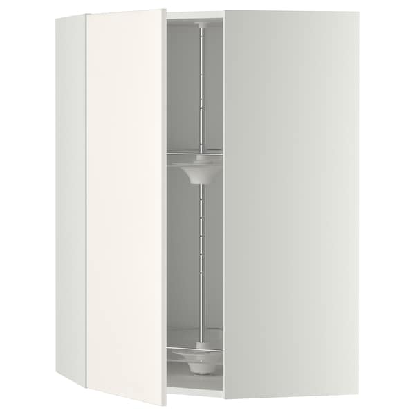 METOD - Corner wall cabinet with carousel, white/Veddinge white, 68x100 cm - best price from Maltashopper.com 79120293