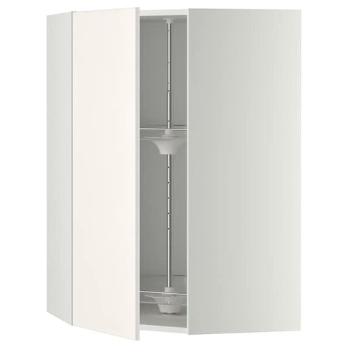 METOD - Corner wall cabinet with carousel, white/Veddinge white, 68x100 cm