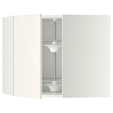 METOD corner wall cabinet with carousel, white/Veddinge white, 68x60 cm