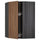 METOD corner wall cabinet with carousel, black Enköping/brown walnut effect, 68x100 cm