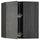 METOD corner wall cabinet with carousel, black/Kalhyttan dark grey concrete effect, 68x80 cm