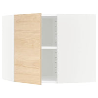 METOD - Corner wall cabinet with shelves, white/Askersund light ash effect, 68x60 cm - best price from Maltashopper.com 49215754