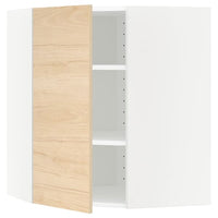METOD - Corner wall cabinet with shelves, white/Askersund light ash effect, 68x80 cm - best price from Maltashopper.com 19215755